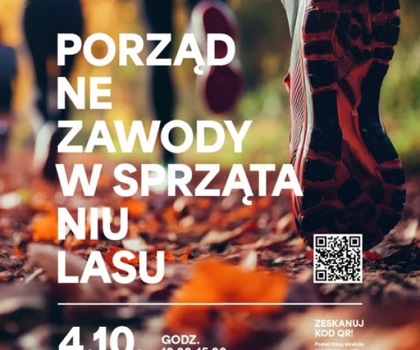 Plakat zawodów w sprzątaniu leśnych terenbów Forest Junk